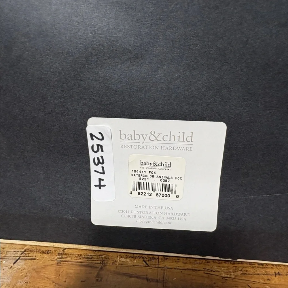 Restoration Hardware Baby Child Watercolor Animal print Baby Foxes Nursery frame